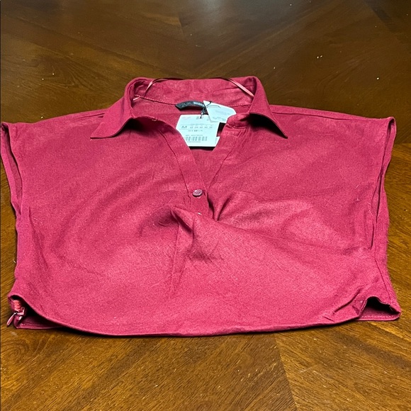 Zara Other - Zara Burgundy Button-Up Shirt